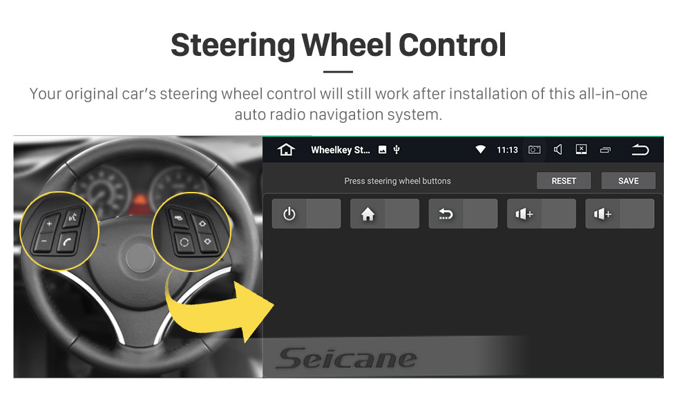 Seicane Android 13.0 de 9 polegadas para 2010+ RENAULT DUSTER 2013+ LOGAN CAPTUR SYMBOL 2012+ SANDERO Sistema de navegação GPS estéreo com câmera de suporte Bluetooth Carplay