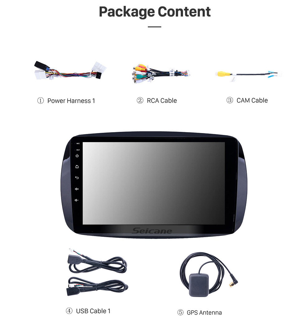 Seicane 9 pulgadas Android 12.0 para 2016 Mercedes-Benz SMART Radio de navegación GPS con Bluetooth HD Soporte de pantalla táctil TPMS DVR Carplay cámara DAB + Seicane 9 pulgadas Android 12.0 para 2016 Mercedes-Benz SMART Radio de navegación GPS con Bluetooth HD Soporte de pantalla táctil TPMS DVR Carplay cámara DAB +