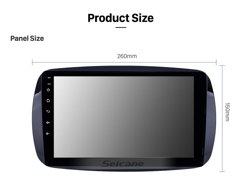 Seicane 9 pouces Android 12.0 pour 2016 Radio de navigation GPS Mercedes-Benz SMART avec prise en charge de l&amp;amp;amp;#39;écran tactile Bluetooth HD TPMS DVR Caméra Carplay DAB +