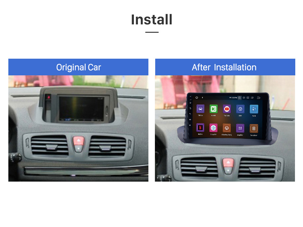 Seicane 9 pouces Android 11.0 pour 2009-2014 RENAULT MEGANE 3 Radio de navigation GPS avec prise en charge de l&amp;#39;écran tactile Bluetooth HD TPMS DVR Caméra Carplay DAB +