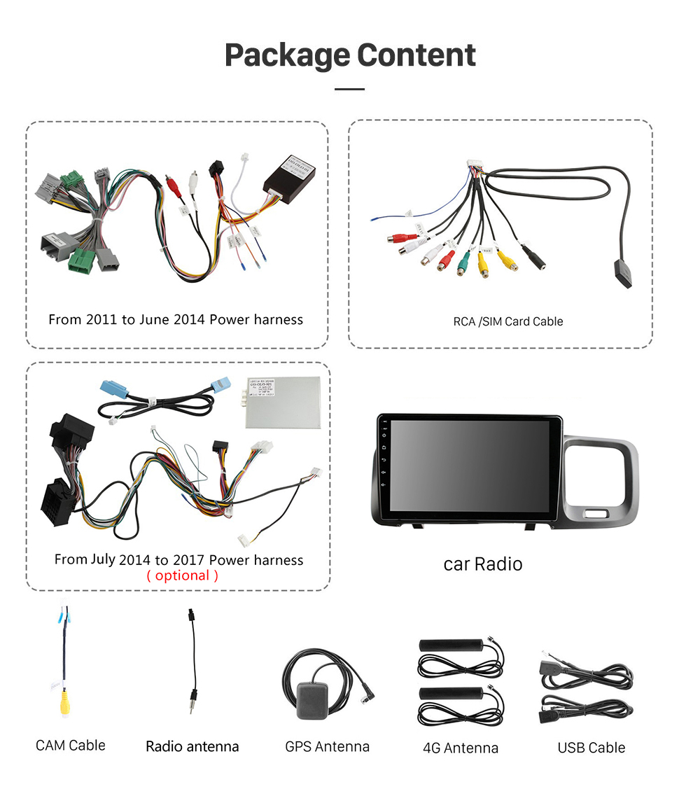 Seicane 9 pouces Android 13.0 pour 2011-2015 Volvo S60 Radio de navigation GPS avec prise en charge de l&amp;amp;amp;amp;#39;écran tactile Bluetooth HD TPMS DVR Caméra Carplay DAB +