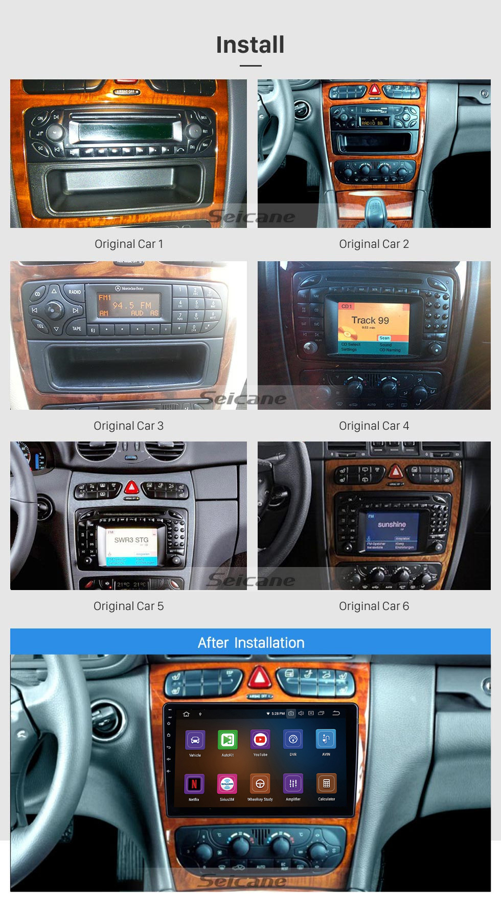 Seicane 9 pouces Android 11.0 pour 2010-2018 BYD G3 Radio de navigation GPS avec prise en charge de l&amp;#39;écran tactile Bluetooth HD TPMS DVR Caméra Carplay DAB +