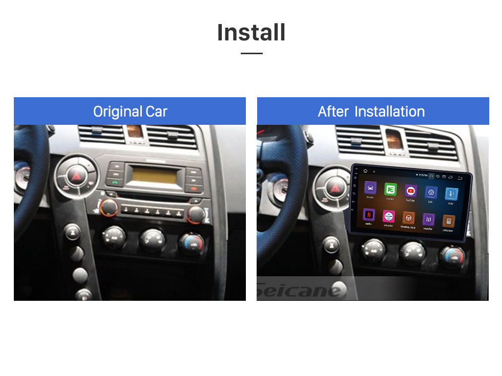Seicane 9 pouces Android 11.0 pour 2002 2003 2004 Mercedes Benz C W203 Radio de navigation GPS avec prise en charge de l&amp;#39;écran tactile Bluetooth HD TPMS DVR Caméra Carplay DAB +