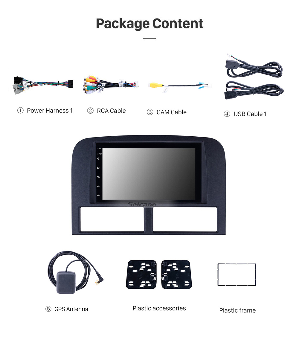 Seicane 7 pulgadas Android 11.0 para 1999-2004 JEEP Grand Cherokee Radio de navegación GPS con Bluetooth HD Soporte de pantalla táctil TPMS DVR Carplay cámara DAB +