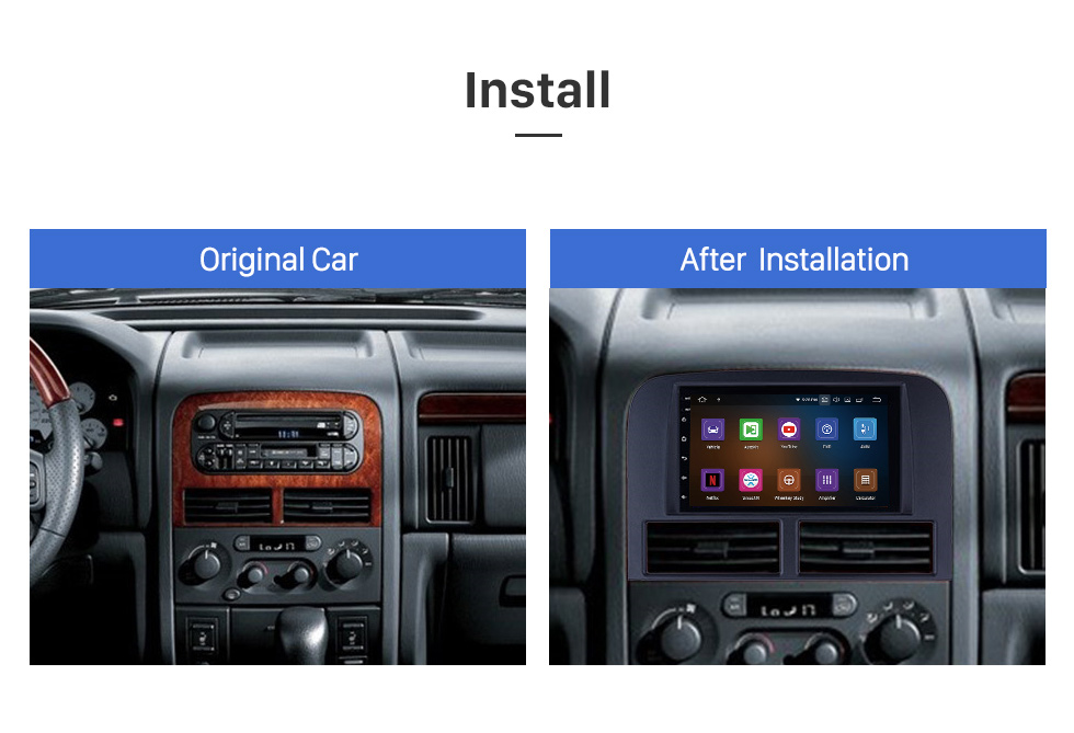 Seicane 7 pulgadas Android 11.0 para 1999-2004 JEEP Grand Cherokee Radio de navegación GPS con Bluetooth HD Soporte de pantalla táctil TPMS DVR Carplay cámara DAB + Seicane 7 pulgadas Android 11.0 para 1999-2004 JEEP Grand Cherokee Radio de navegación GPS con Bluetooth HD Soporte de pantalla táctil TPMS DVR Carplay cámara DAB +
