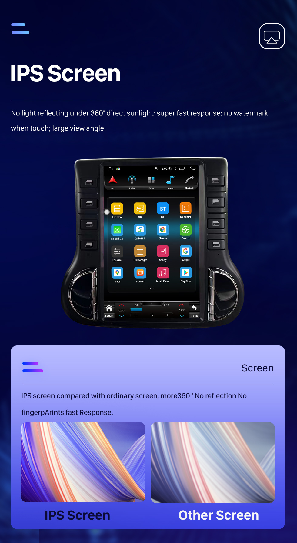 Seicane OEM 12,1 pouces Android 10.0 pour 2011-2017 JEEP WRANGLER RUBICON Radio Système de navigation GPS avec écran tactile HD Prise en charge Bluetooth Carplay OBD2 DVR TPMS