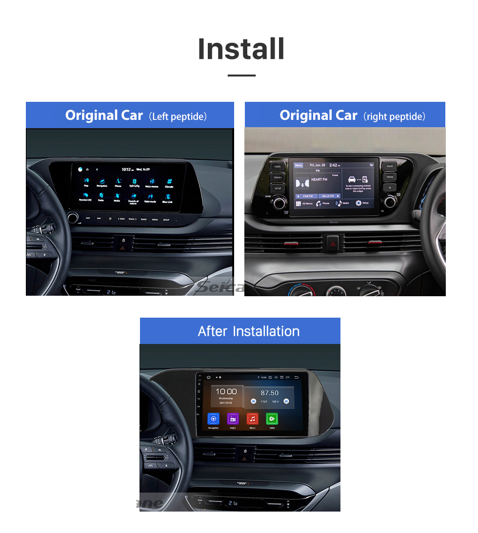 Seicane HD Touchscreen 10.1 inch Android 12.0 For 2021 HYUNDAI I-20 Radio GPS Navigation System Bluetooth Carplay support Backup camera