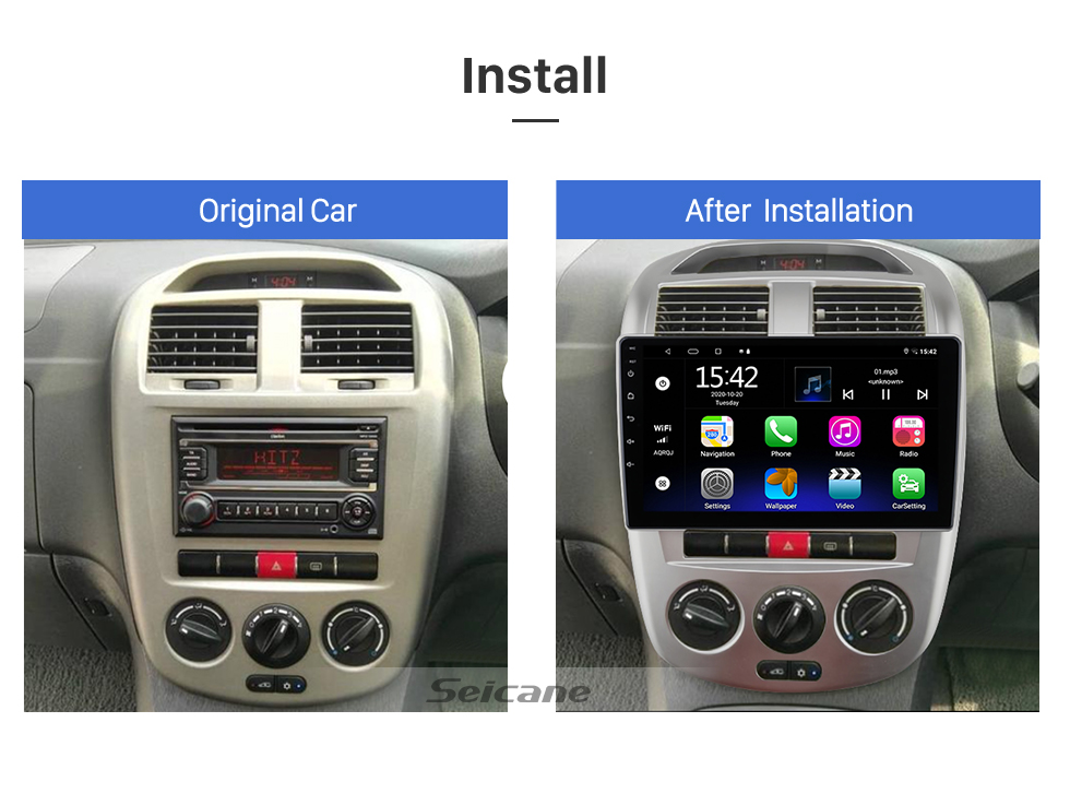 Seicane Für 2022 Suzuki Alto K10 Radio Android 13.0 HD Touchscreen 9 Zoll GPS-Navigationssystem mit Bluetooth-Unterstützung Carplay DVR