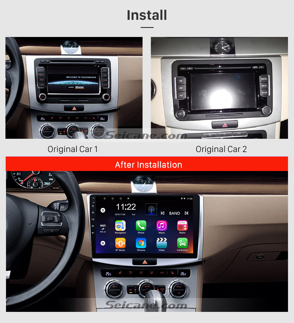 Seicane 2012 2013 2014 VW Volkswagen Magotan B7 Bora Golf 6 10.1 inch Android 8.1 HD Touchscreen GPS Navigation Radio with Bluetooth WIFI support 1080P Seicane 2012 2013 2014 VW Volkswagen Magotan B7 Bora Golf 6 10.1 inch Android 8.1 HD Touchscreen GPS Navigation Radio with Bluetooth WIFI support 1080P