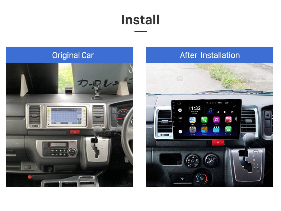 Seicane 10.1 inch Android 12.0 for 2010 2011 2012-2018 TOYOTA HIACE Stereo GPS navigation system with Bluetooth Touch Screen support Rearview Camera