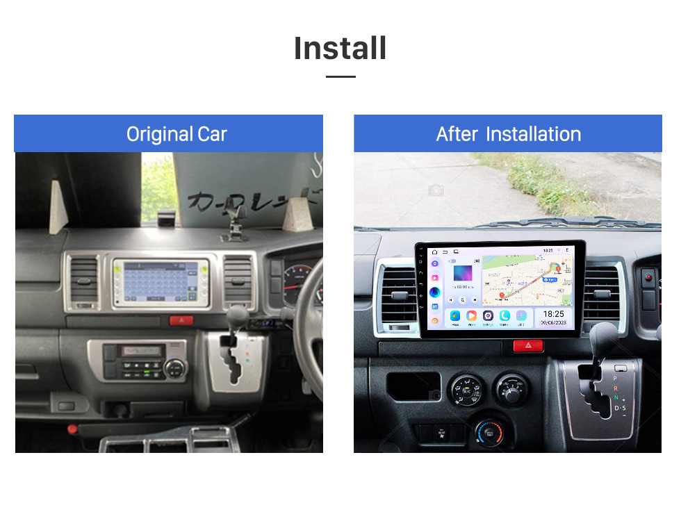 Seicane 10.1 inch Android 14.0 for 2010 2011 2012-2018 TOYOTA HIACE Stereo GPS navigation system with Bluetooth Touch Screen support Rearview Camera Seicane 10.1 inch Android 14.0 for 2010 2011 2012-2018 TOYOTA HIACE Stereo GPS navigation system with Bluetooth Touch Screen support Rearview Camera
