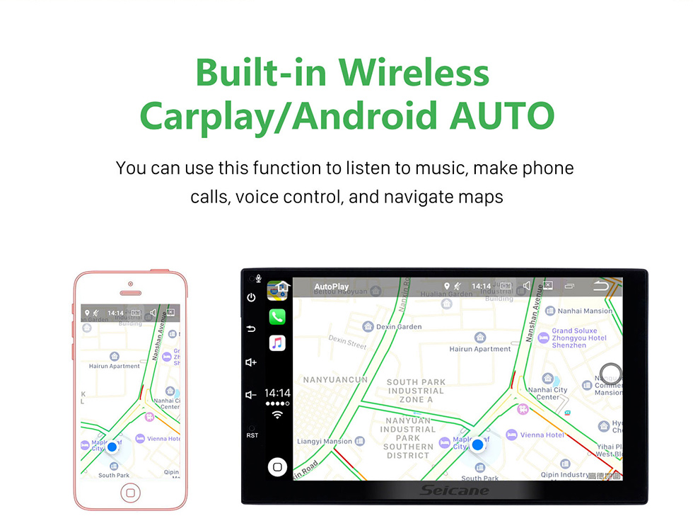 Seicane 9 pulgadas Android 12.0 para 2017 2018 2019+ PEUGEOT 4008 5008 Sistema de navegación GPS estéreo con soporte de pantalla táctil Bluetooth Cámara de visión trasera