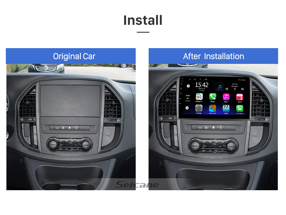 Seicane 9 pulgadas Android 12.0 para 2005 2006 2007-2014 TOYOTA FORTUNER VIGO HILUX Sistema de navegación GPS estéreo con soporte de pantalla táctil Bluetooth Cámara de visión trasera