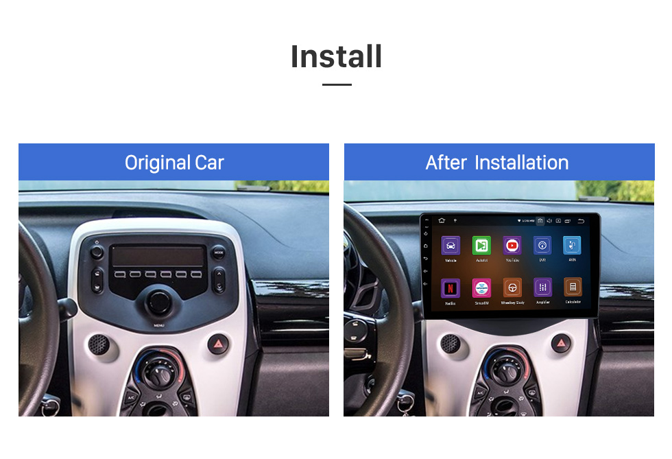 Seicane Carplay 9 pouces HD écran tactile Android 12.0 pour DONGFENG TIANJIN KR Navigation GPS Android Auto Head Unit Support DAB + OBDII WiFi Commande au volant