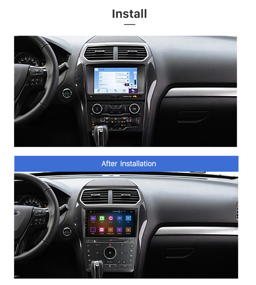 Seicane 10,1 pouces Android 13.0 pour 2018 Ford Explorer Radio de navigation GPS avec prise en charge de l&amp;amp;amp;#39;écran tactile Bluetooth HD TPMS DVR Caméra Carplay DAB +
