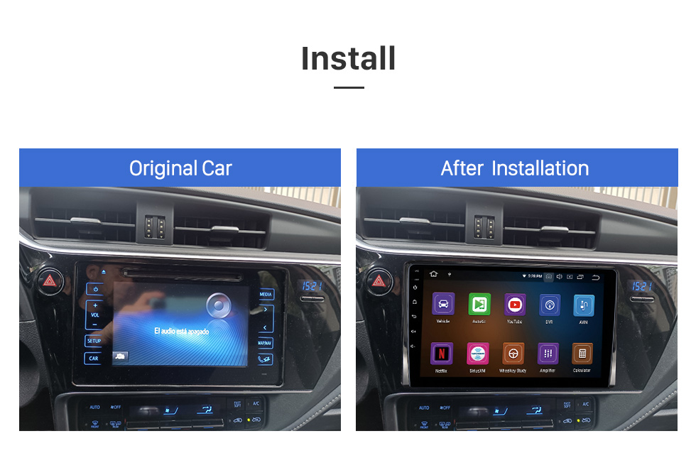 Seicane 9 Zoll Android 12.0 für 2017 TOYOTA COROLLA GPS Navigationsradio mit Bluetooth HD Touchscreen Unterstützung TPMS DVR Carplay Kamera DAB+ Seicane 9 Zoll Android 12.0 für 2017 TOYOTA COROLLA GPS Navigationsradio mit Bluetooth HD Touchscreen Unterstützung TPMS DVR Carplay Kamera DAB+