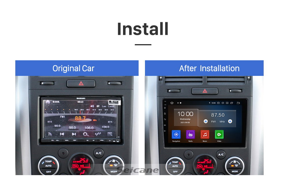 Seicane Pantalla táctil HD de 10,1 pulgadas Android 13.0 para VOLKSWAGEN POLO/SKODA KAMIQ SCOUTLINK 2021 Radio Sistema de navegación GPS Soporte Bluetooth Carplay Cámara de respaldo