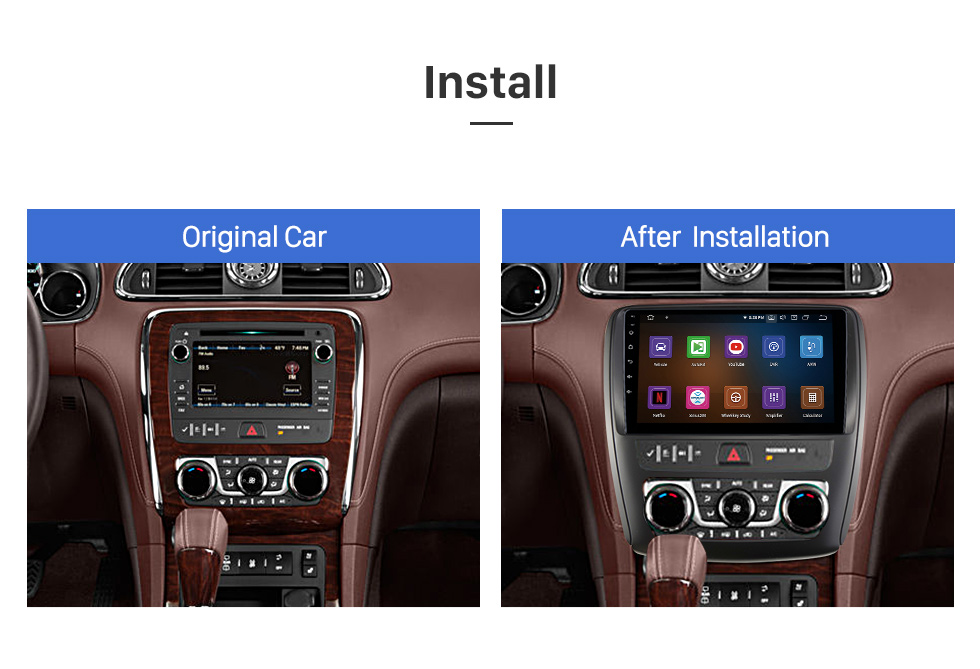 Seicane 9 Zoll Android 12.0 für 2014-2018 BUICK ENCLAVE GPS Navigationsradio mit Bluetooth HD Touchscreen Unterstützung TPMS DVR Carplay Kamera DAB+