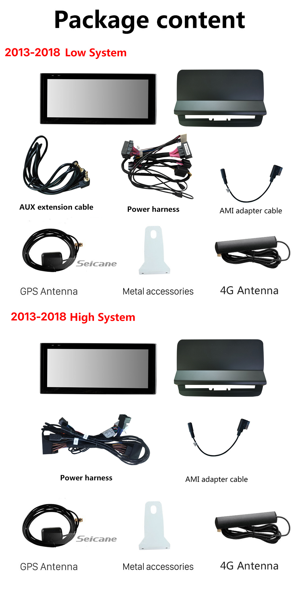 Seicane Carplay 10,25 polegadas Android 11.0 para 2013-2015 2016 2017 2018 AUDI Q3 Radio HD Touchscreen Sistema de navegação GPS com Bluetooth