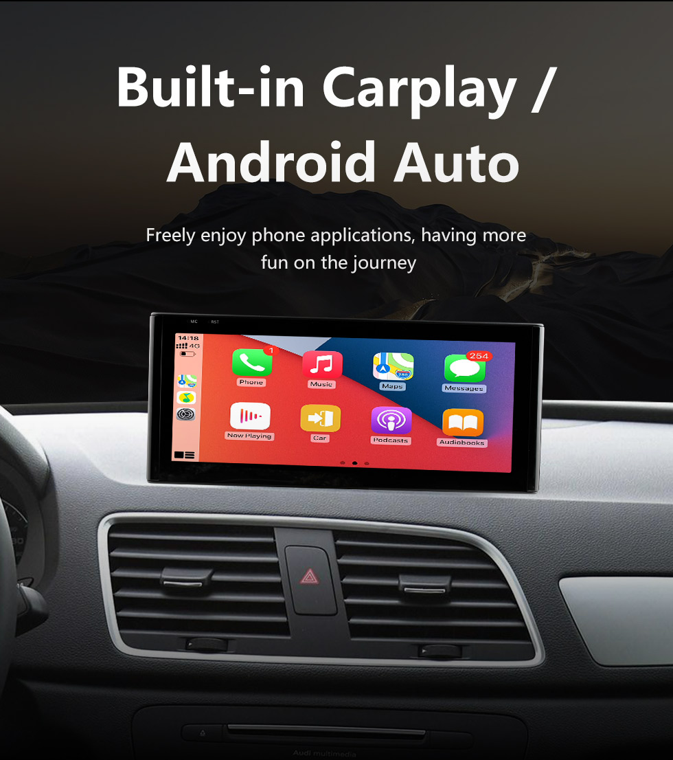 Seicane Carplay 10.25 pulgadas Android 11.0 para 2013-2015 2016 2017 2018 AUDI Q3 Radio HD Pantalla táctil Sistema de navegación GPS con Bluetooth