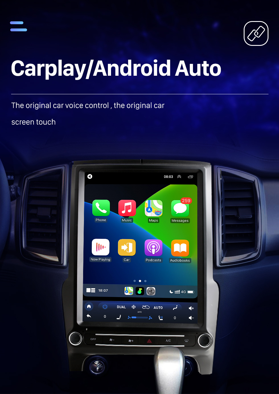 Seicane OEM 12.1 pulgadas Android 10.0 para Ford Everest Ranger 2016-2021 Radio Sistema de navegación GPS con pantalla táctil HD Bluetooth Carplay compatible con OBD2 DVR TPMS