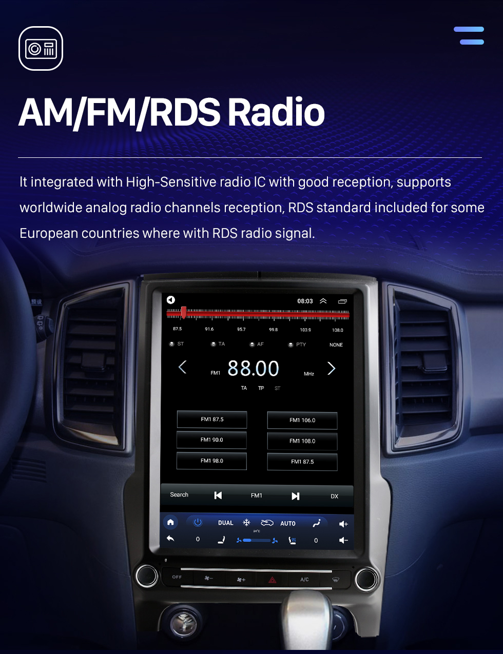 Seicane OEM 12,1 polegadas Android 10.0 para Ford Everest Ranger 2016-2021 Sistema de navegação GPS por rádio com tela sensível ao toque HD Bluetooth Carplay suporte OBD2 DVR TPMS