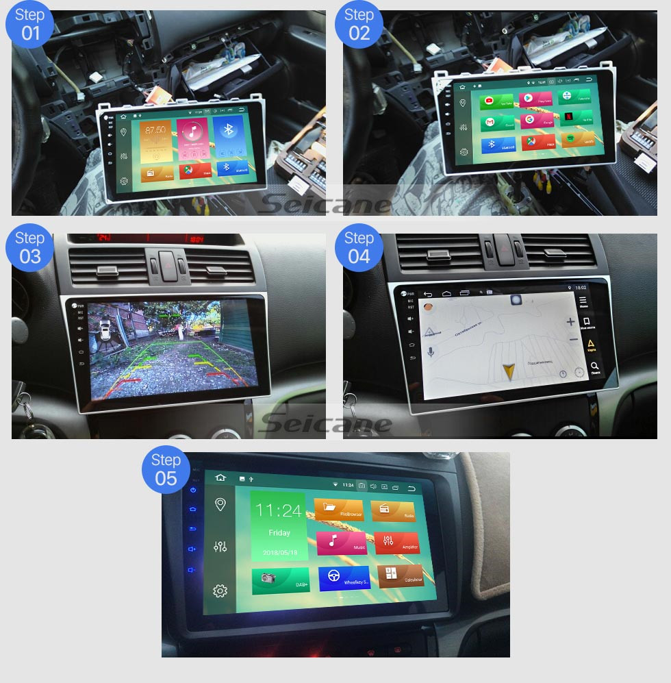 Seicane Android 8.1 2008-2015 Mazda 6 Rui Asa Rádio Sistema de Navegação GPS com HD 1024 * 600 Touchscreen Bluetooth LinkMirror TPMS OBD DVR Retrovisor Câmera TV USB 3G WIFI CPU Quad Core Seicane Android 8.1 2008-2015 Mazda 6 Rui Asa Rádio Sistema de Navegação GPS com HD 1024 * 600 Touchscreen Bluetooth LinkMirror TPMS OBD DVR Retrovisor Câmera TV USB 3G WIFI CPU Quad Core