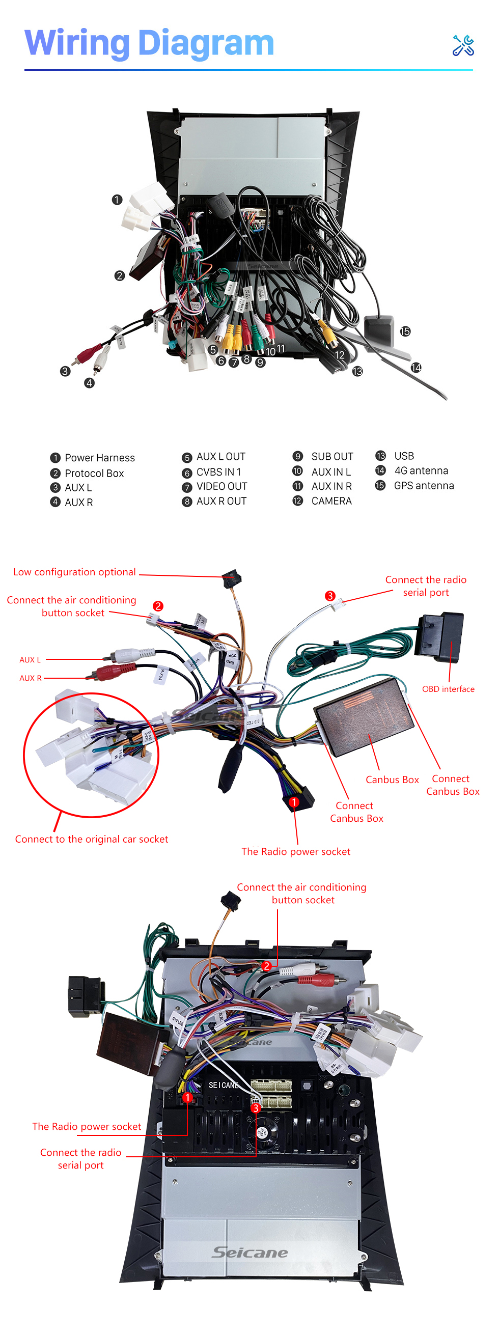 Seicane Carplay OEM 12,1-дюймовый Android 10.0 для 2005 2006 2007-2010 LEXUS GS300 Radio Android Auto GPS-навигационная система с сенсорным экраном HD Поддержка Bluetooth OBD2 DVR