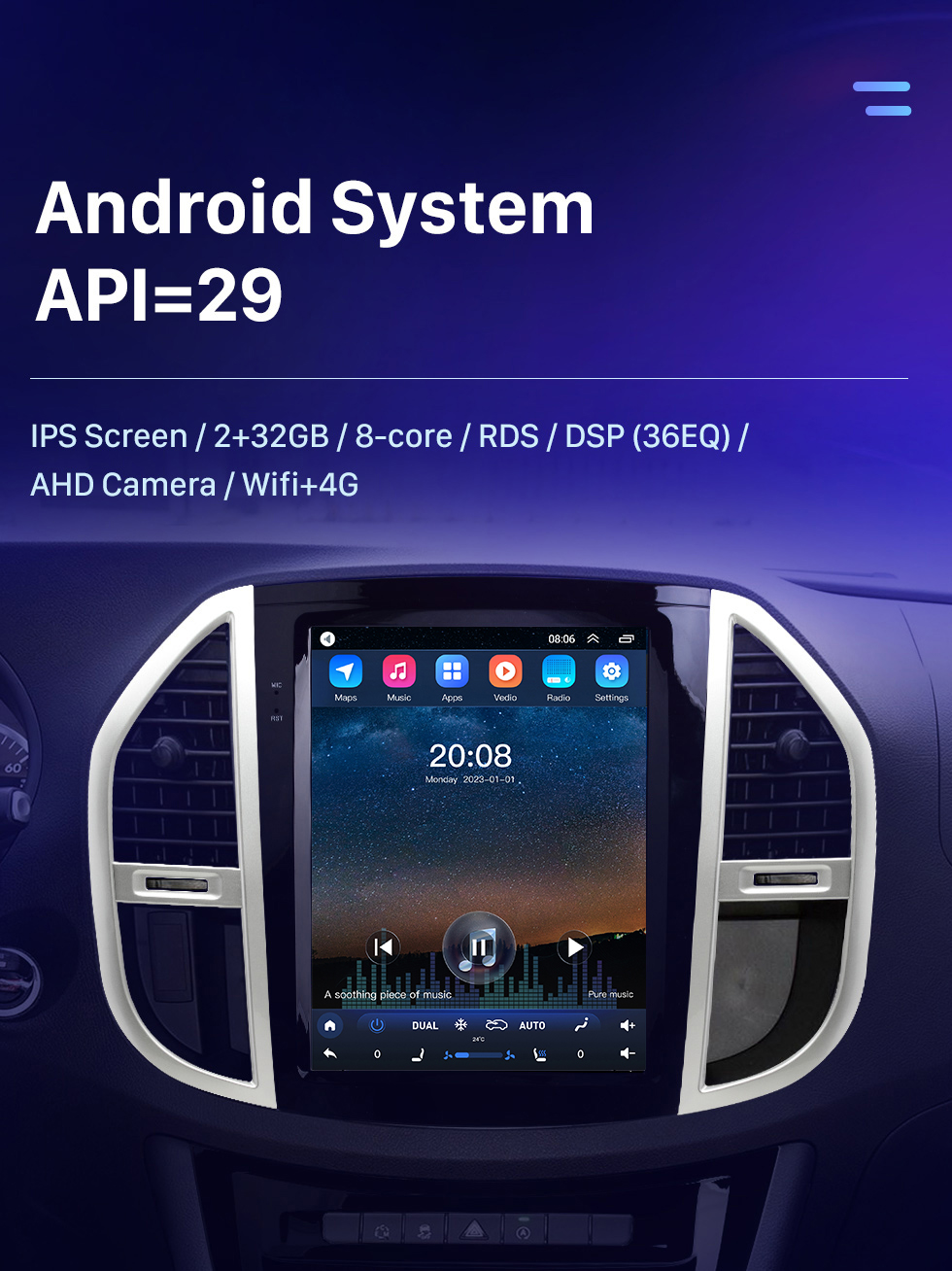 Seicane 12,1 Zoll Android 10.0 GPS Navigationsradio für 2016 2017 2018-2022 Mercedes-Benz Vito mit HD Touchscreen Bluetooth AUX Unterstützung Carplay OBD2 Seicane 12,1 Zoll Android 10.0 GPS Navigationsradio für 2016 2017 2018-2022 Mercedes-Benz Vito mit HD Touchscreen Bluetooth AUX Unterstützung Carplay OBD2