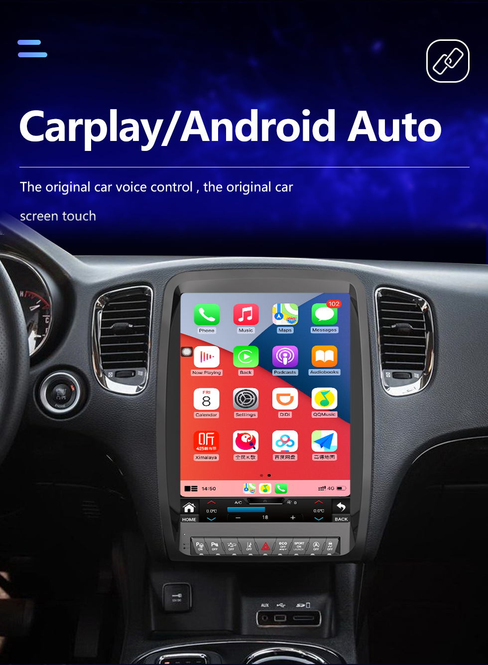 Seicane Carplay 12,1 Zoll Android 10.0 HD Touchscreen Android Auto GPS-Navigationsradio für Dodge Durango 2011 2012 2013-2020 mit Bluetooth Seicane Carplay 12,1 Zoll Android 10.0 HD Touchscreen Android Auto GPS-Navigationsradio für Dodge Durango 2011 2012 2013-2020 mit Bluetooth