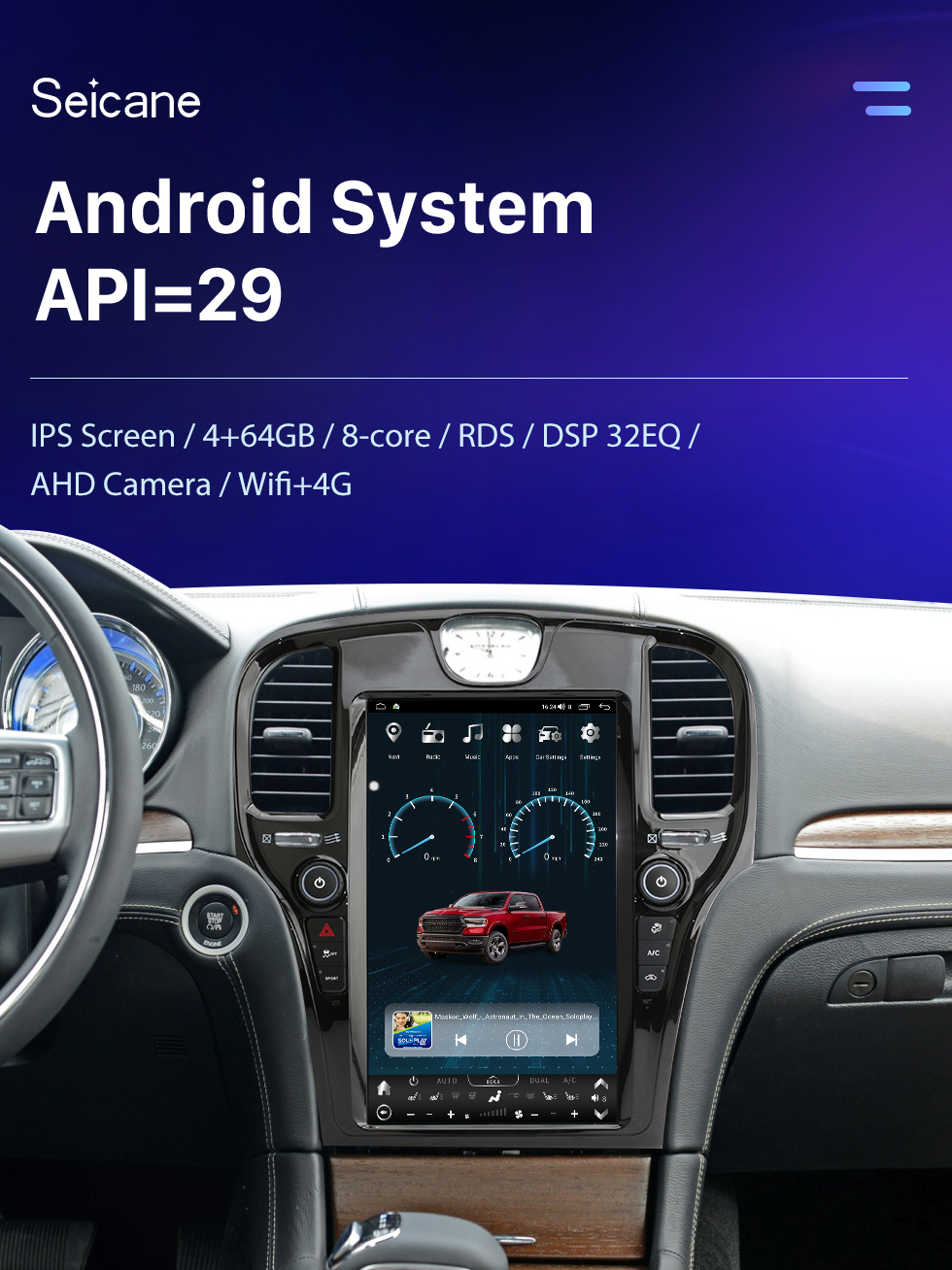 Seicane Carplay 13,6-дюймовый сенсорный экран Android 10.0 HD Android Авто GPS-навигация Радио для 2007-2013 TOYOTA TUNDRA SEQUOIA с Bluetooth