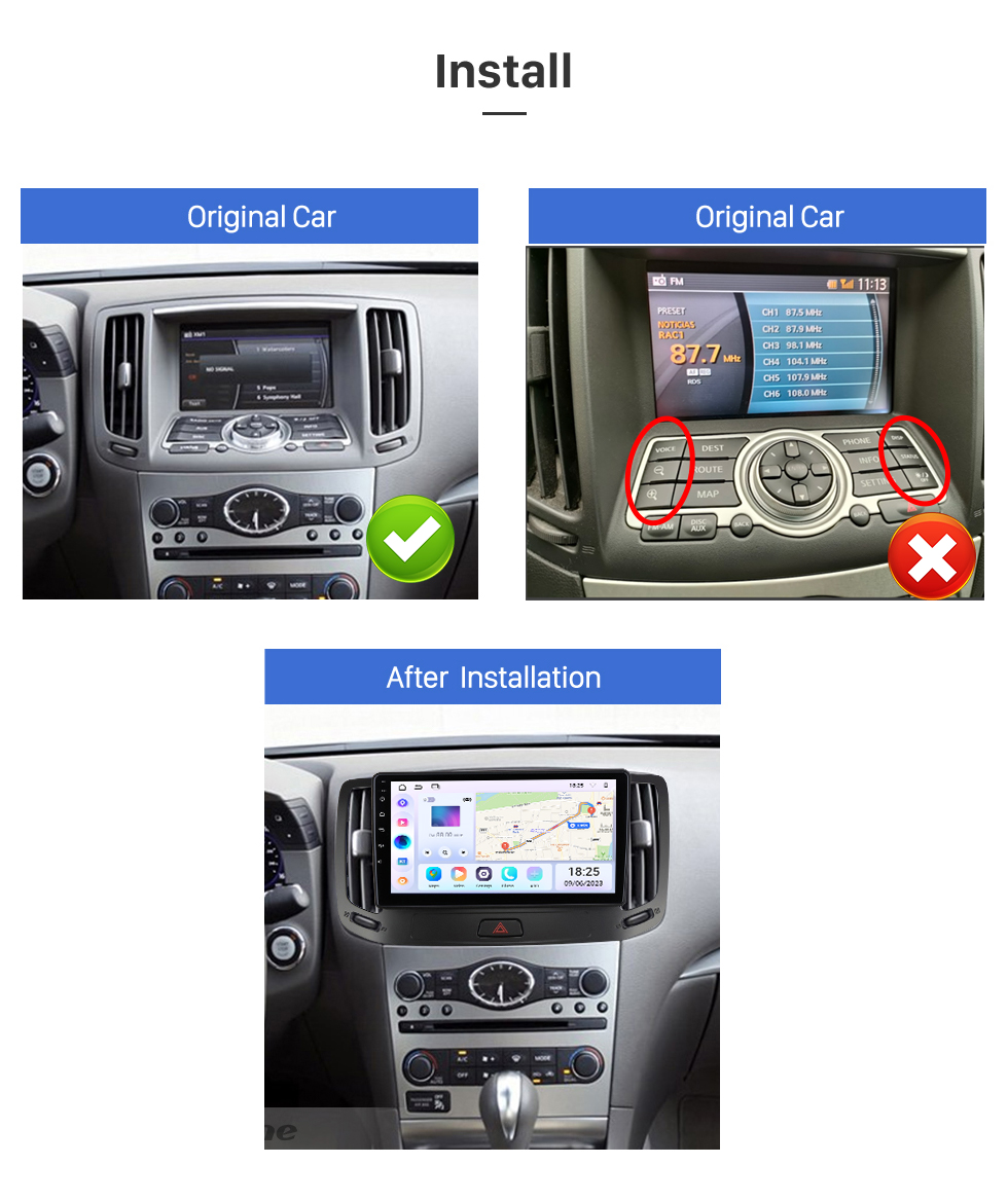 Seicane 9-дюймовый Android 13.0 для TOYOTA RAV4 2003, 2004, 2005 годов, стереосистема GPS-навигации с поддержкой Bluetooth TouchScreen, камера заднего вида