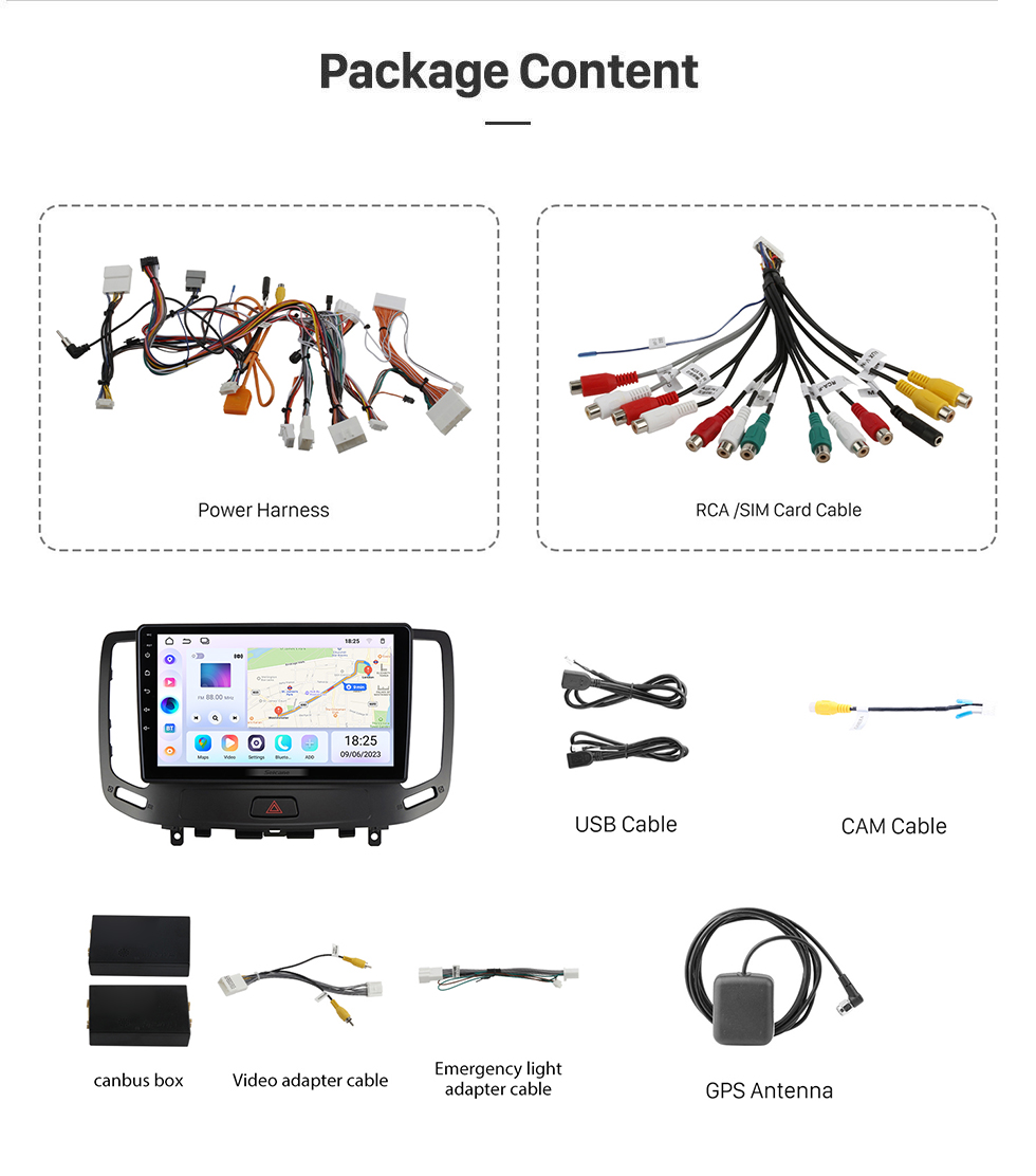 Seicane Android 13.0 de 9 pulgadas para 2006 2007 2008-2014 INFINITI G Sistema de navegación GPS estéreo con soporte de pantalla táctil Bluetooth Cámara de visión trasera