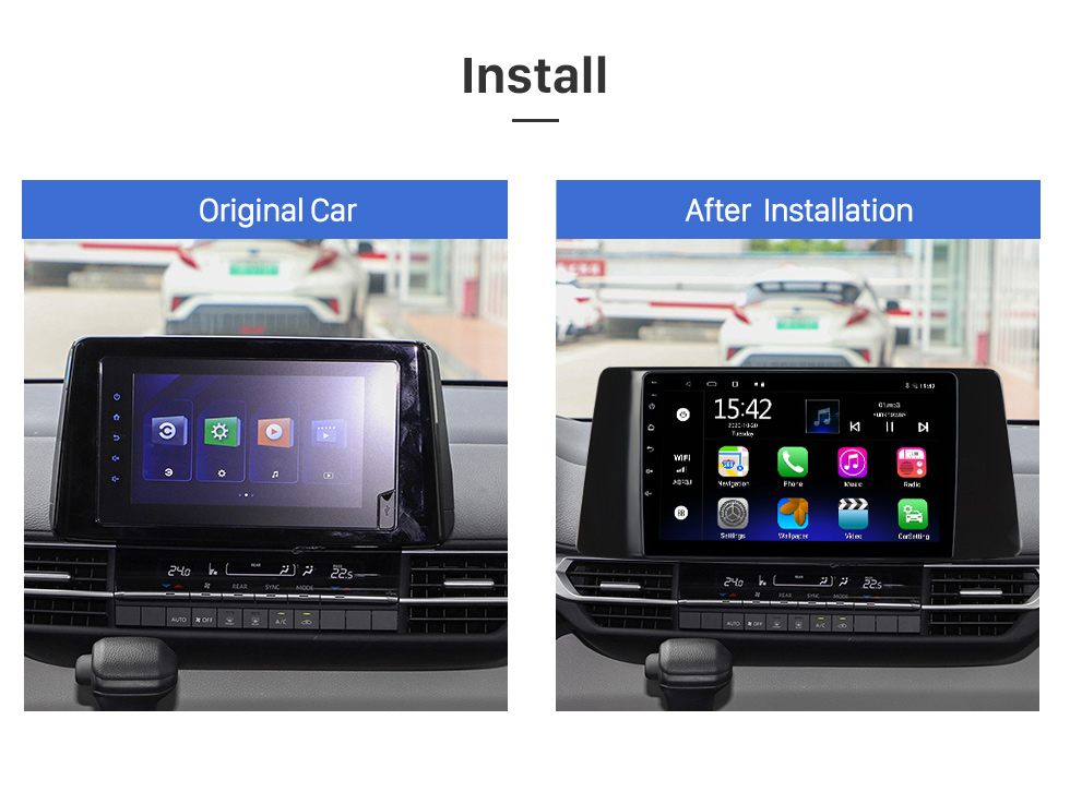 Seicane 9 pouces Android 12.0 pour 2005 2006 2007-2014 TOYOTA FORTUNER VIGO HILUX Système de navigation GPS stéréo avec prise en charge de l&amp;#39;écran tactile Bluetooth Caméra de recul