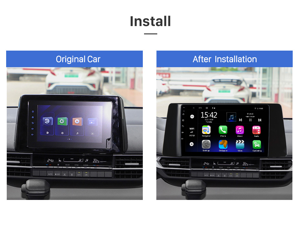 Seicane 9 Zoll Android 12.0 für 2005 2006 2007-2014 TOYOTA FORTUNER VIGO HILUX Stereo-GPS-Navigationssystem mit Bluetooth-Touchscreen-Unterstützung Rückfahrkamera