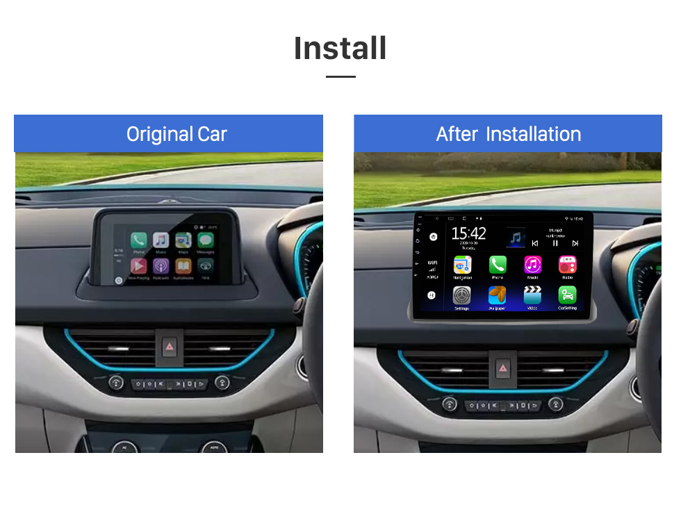 Seicane Android 12.0 de 10,1 polegadas para 2017 2018-2020 TATA NEXON Sistema de navegação GPS estéreo com Bluetooth TouchScreen suporte Câmera retrovisora