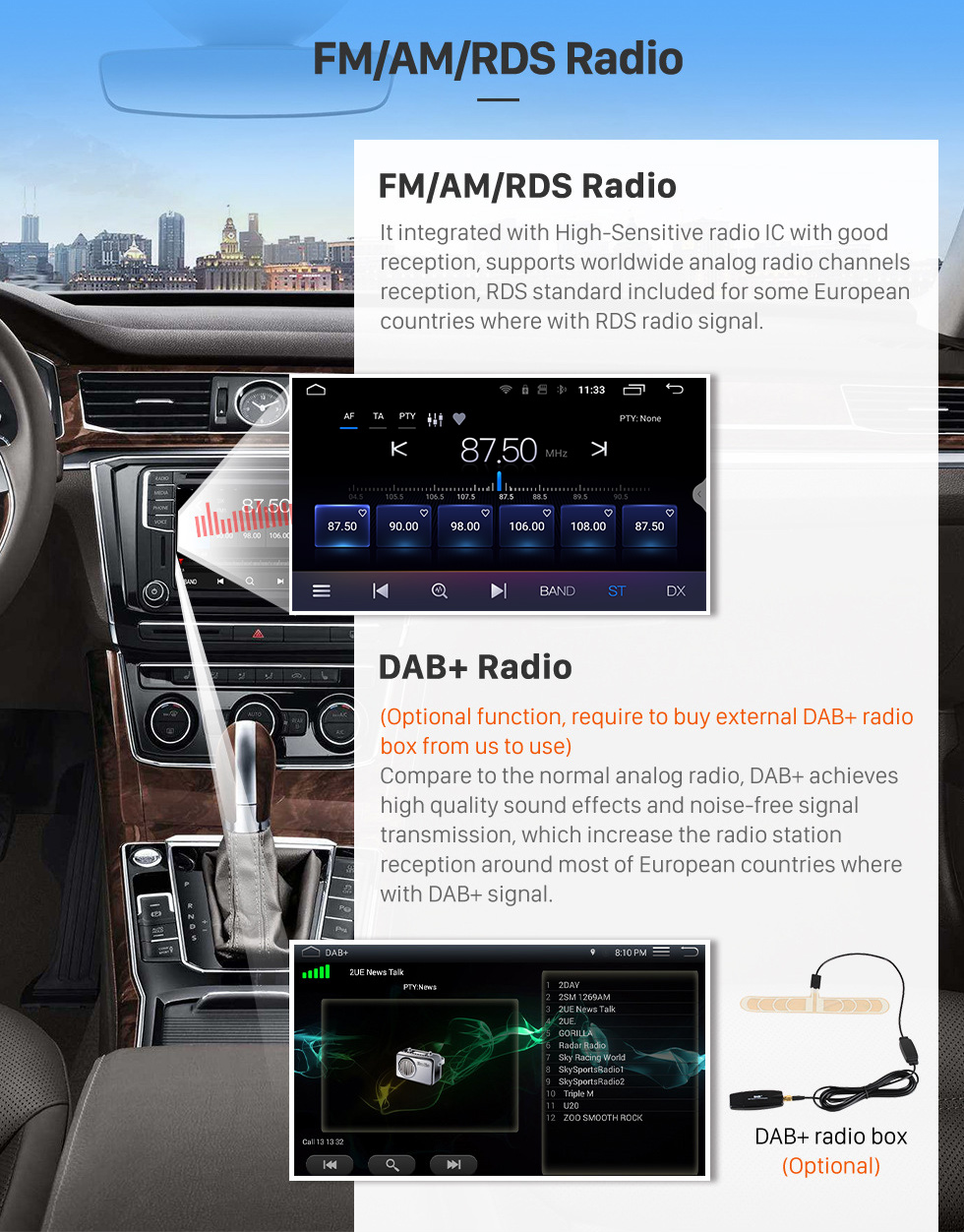 Seicane 9 pouces Android 12.0 pour 2020 DODGE RAM système de navigation GPS stéréo avec prise en charge de l&amp;#39;écran tactile Bluetooth caméra de recul