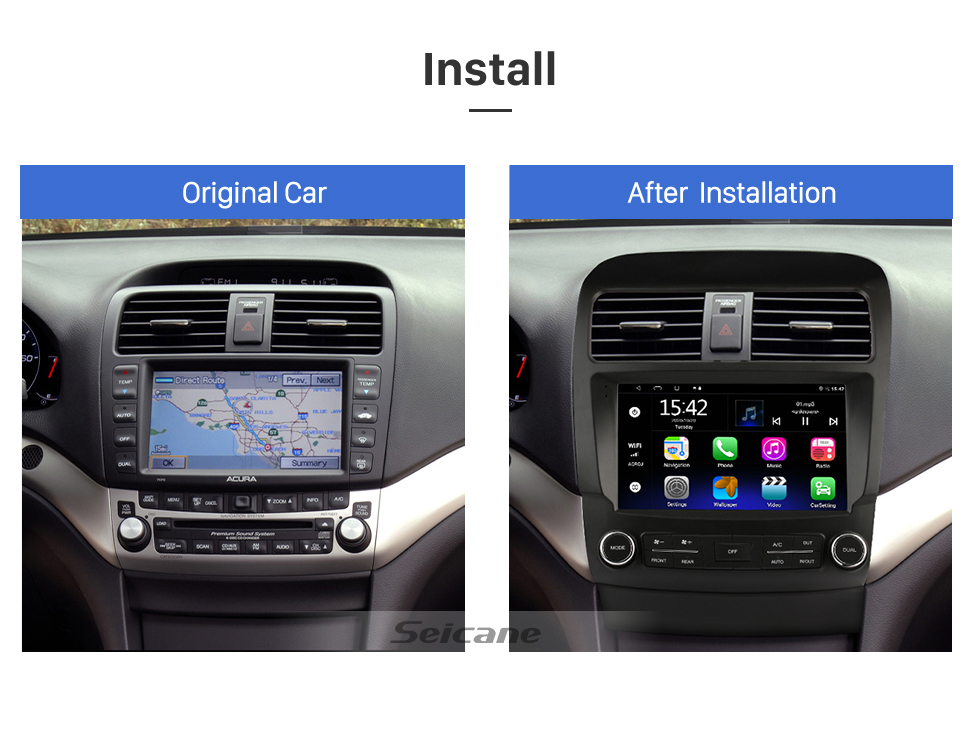 Seicane 9 pouces Android 13.0 pour 2006 acura tsx système de navigation GPS stéréo avec prise en charge de l&amp;amp;amp;#39;écran tactile Bluetooth caméra de recul