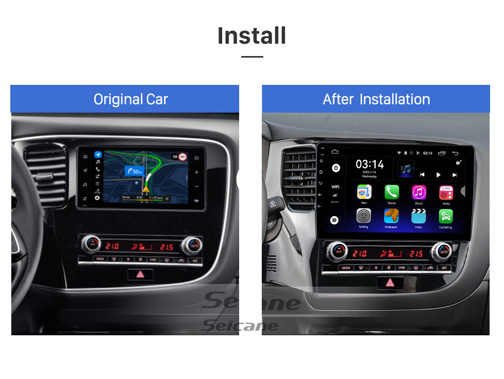 Seicane 10,1 Zoll Android 13.0 für 2020 MITSUBISHI OUTLANDER LHD Stereo-GPS-Navigationssystem mit Bluetooth-Touchscreen-Unterstützung Rückfahrkamera