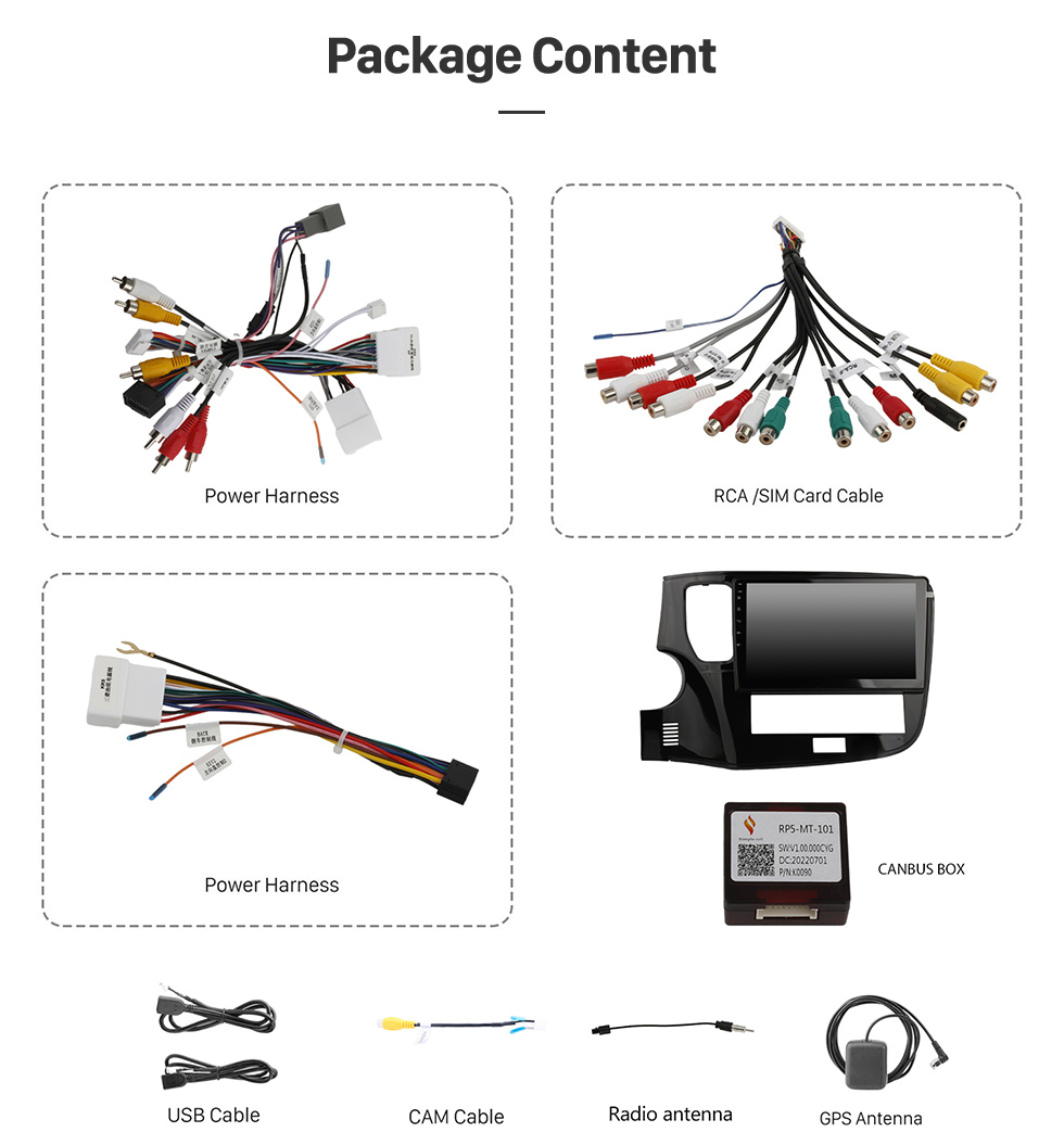 Seicane Android 13.0 de 10,1 polegadas para 2020 MITSUBISHI OUTLANDER LHD Sistema de navegação GPS estéreo com suporte para tela de toque Bluetooth Câmera retrovisora