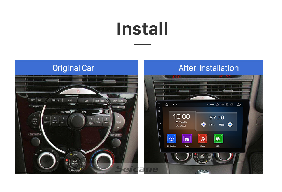 Seicane Carplay 9 polegadas HD Touchscreen Android 12.0 para 2017 TOYOTA YARIS RHD HIGH-END TAILÂNDIA VERSÃO Navegação GPS Android Unidade de cabeça automática Suporte DAB + OBDII WiFi Controle de volante Seicane Carplay 9 polegadas HD Touchscreen Android 12.0 para 2017 TOYOTA YARIS RHD HIGH-END TAILÂNDIA VERSÃO Navegação GPS Android Unidade de cabeça automática Suporte DAB + OBDII WiFi Controle de volante