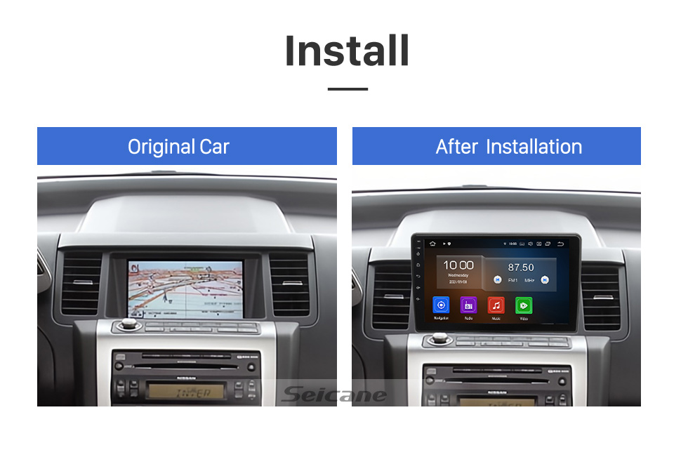 Seicane Carplay 9-дюймовый HD-сенсорный экран Android 13.0 для 2004 2005 2006-2008 NISSAN MURANO GPS-навигация Android Auto Head Unit Поддержка DAB + OBDII WiFi Управление рулевым колесом