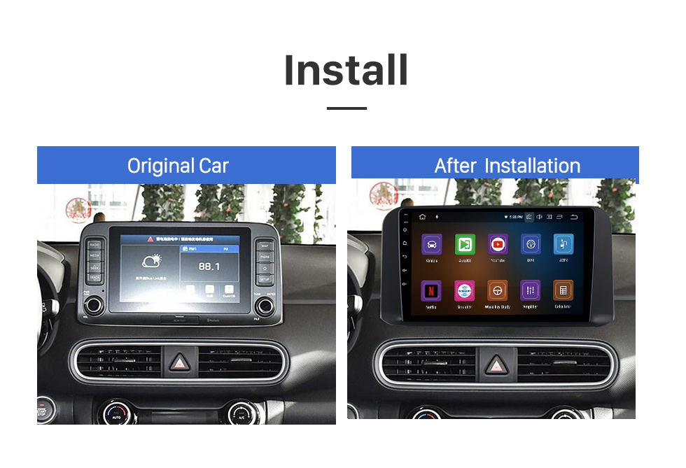 Seicane Carplay 10,1 Zoll HD Touchscreen Android 12.0 für 2018 HYUNDA ENCINO GPS Navigation Android Auto Head Unit Unterstützung DAB+ OBDII WiFi Lenkradsteuerung
