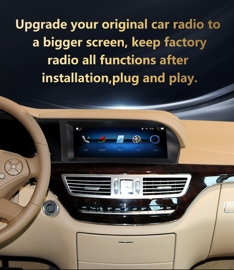 Seicane Carplay HD Pantalla táctil 10.25 pulgadas Android 11.0 Radio de navegación GPS para 2006-2013 Mercedes Clase S W221 S250 S300 S350 S400 S500 S600 con Bluetooth Android auto