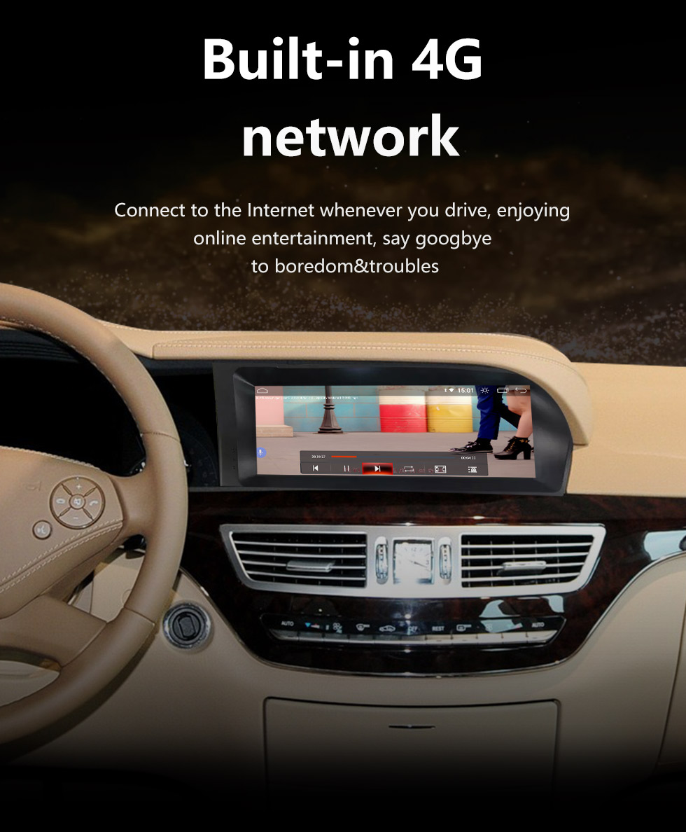 Seicane Carplay HD Écran tactile 10,25 pouces Android 11.0 Radio de navigation GPS pour 2006-2013 Mercedes Classe S W221 S250 S300 S350 S400 S500 S600 avec Bluetooth Android auto