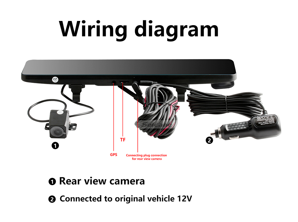 Seicane 11.26&amp;quot; 4K Dash Camera Car Dvr WiFi ADAS BSD con cámara frontal 4K 1080P Cámara trasera AHD