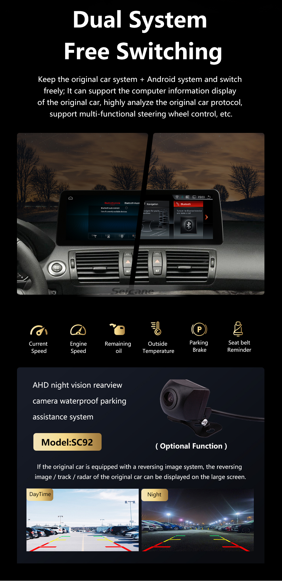 Seicane Android 10.0 Für BMW E87 2006-2012 Radio 10,25 Zoll HD Touchscreen GPS-Navigationssystem mit Bluetooth-Unterstützung Carplay SWC