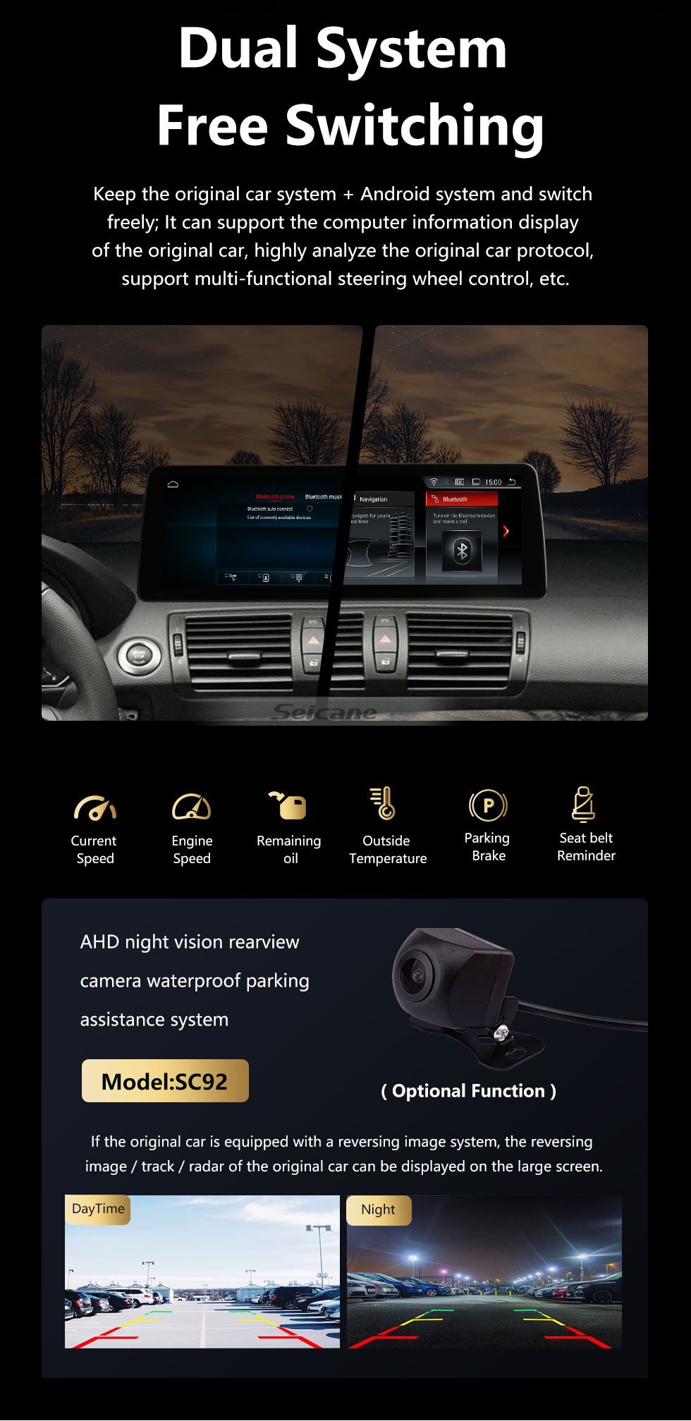 Seicane Android 10.0 для BMW E87 2006-2012 Радио 10,25-дюймовый HD-сенсорный экран GPS-навигационная система с поддержкой Bluetooth Carplay SWC