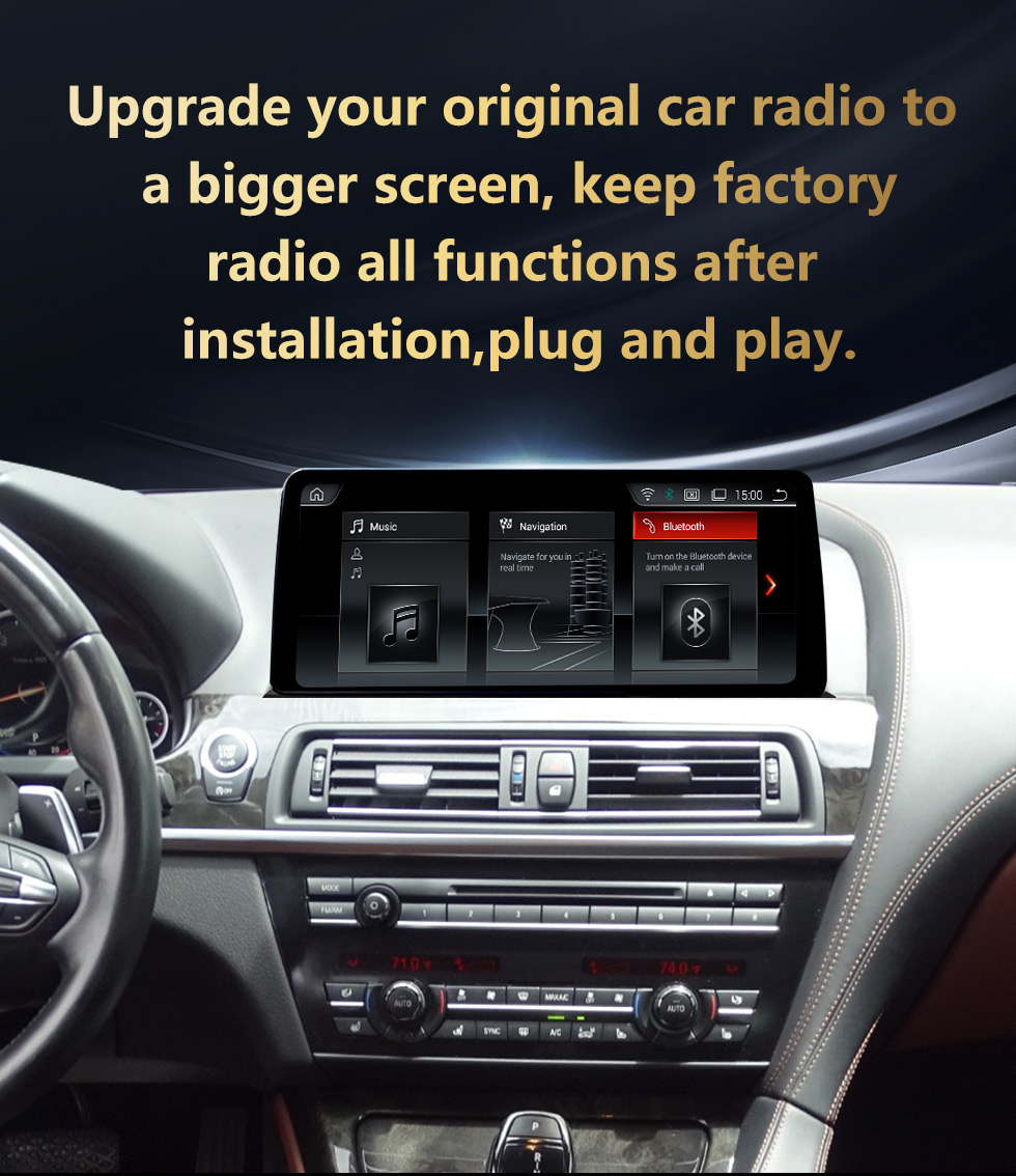 Seicane Carplay Android 11.0 12.3 pulgadas para 2011 2012 2013-2016 BMW Serie 6 F06 F12 640i 650i Radio HD Pantalla táctil Sistema de navegación GPS con Bluetooth