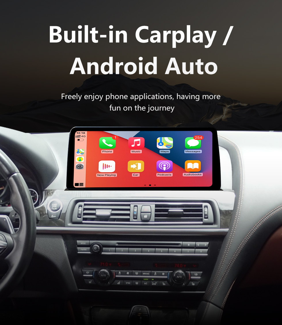 Seicane Carplay Android 11.0 12.3 pulgadas para 2011 2012 2013-2016 BMW Serie 6 F06 F12 640i 650i Radio HD Pantalla táctil Sistema de navegación GPS con Bluetooth